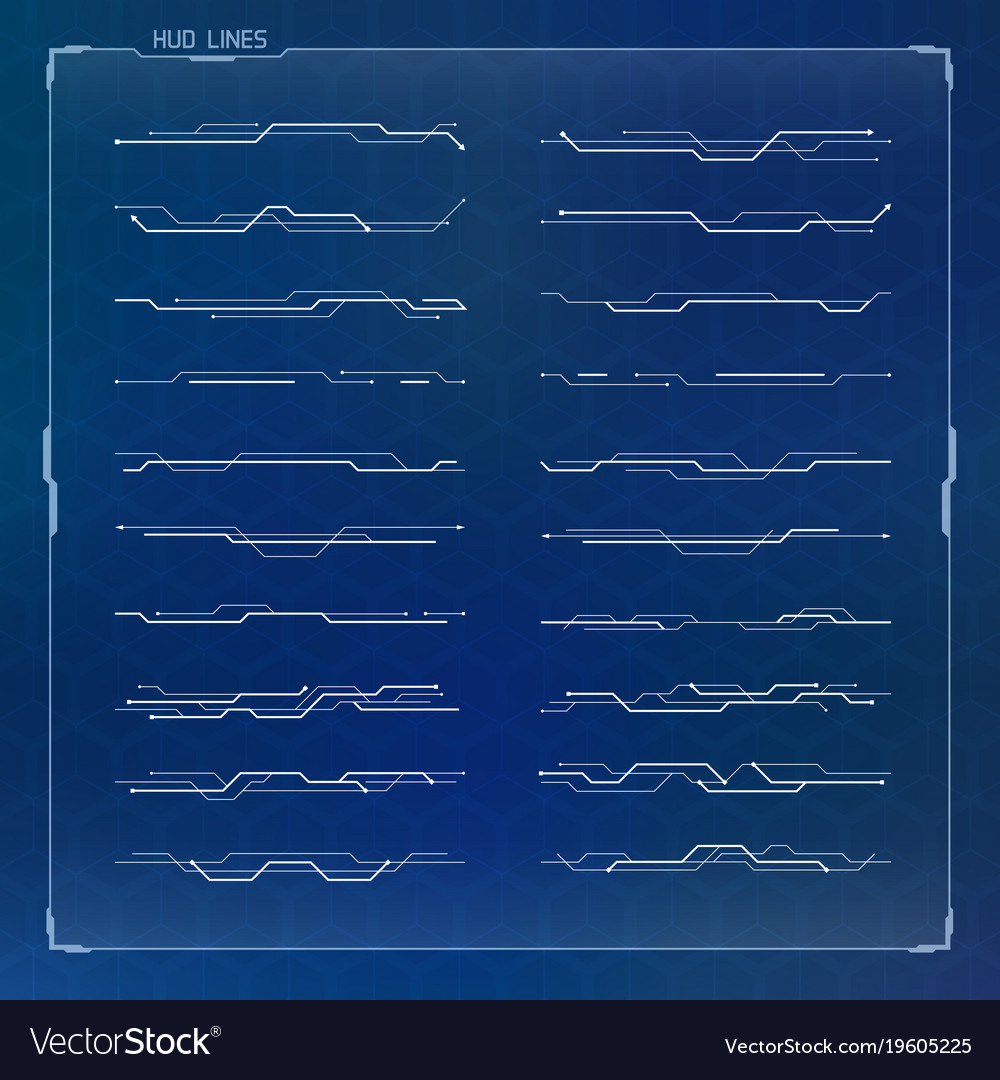 Lines set for hud ui abstract elements Royalty Free Vector