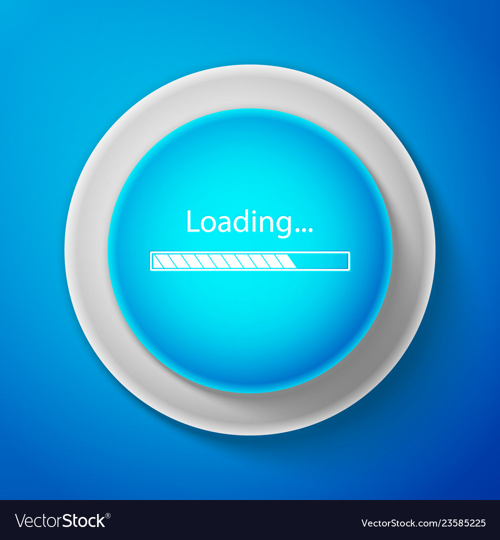 Loading icon on blue background progress bar vector image Loading icon on blue background progress bar