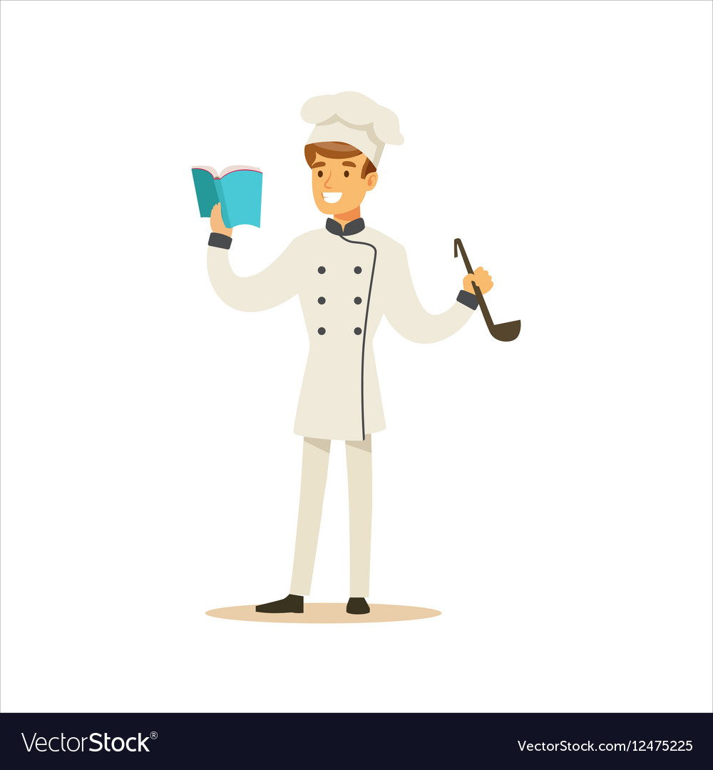 man professional cooking chef working in vector image