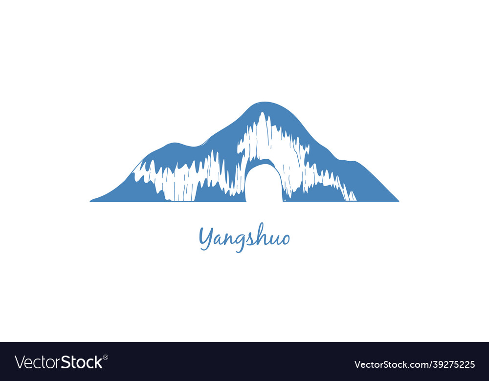Moon Hill Gipfel Berg Yangshuo beliebter Ort vector image Moon Hill Gipfel Berg Yangshuo beliebter Ort