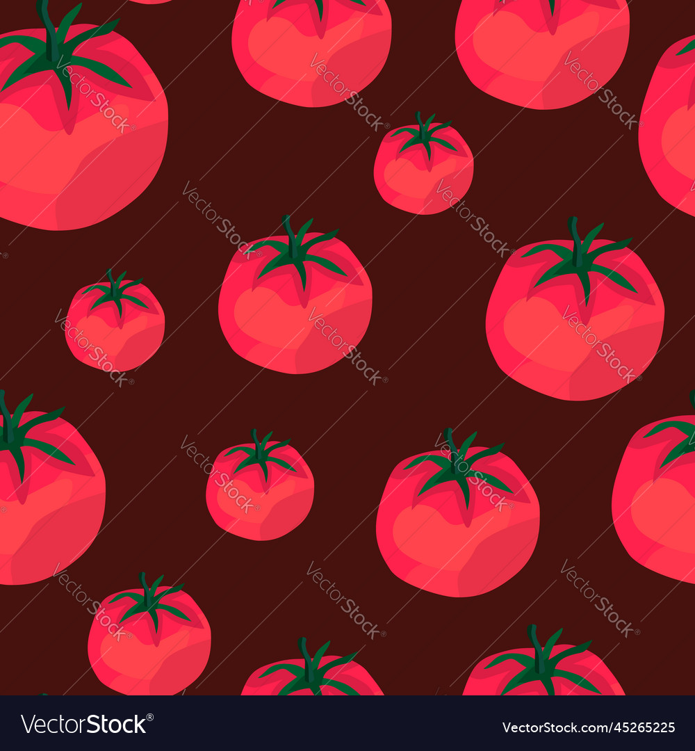 Seamless pattern with tomato organic vegetable