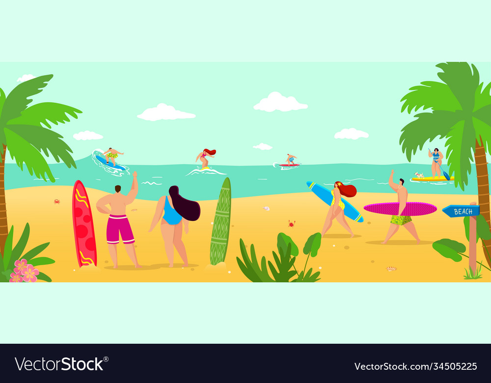 Vacation at summer beach Royalty Free Vector Image