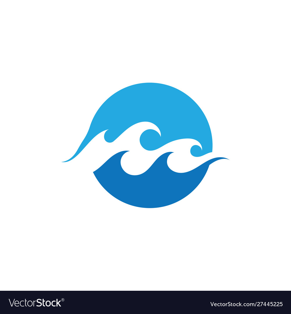 Water wave design logo Royalty Free Vector Image