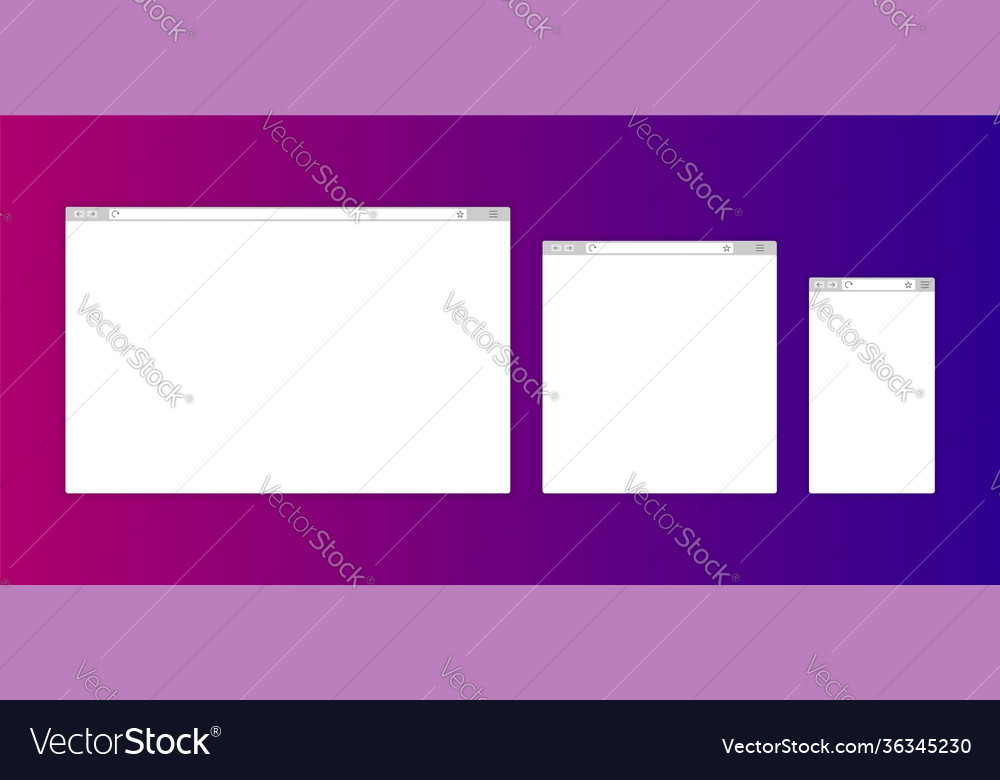 Browser window isolated on white background vector image Browser window isolated on white background
