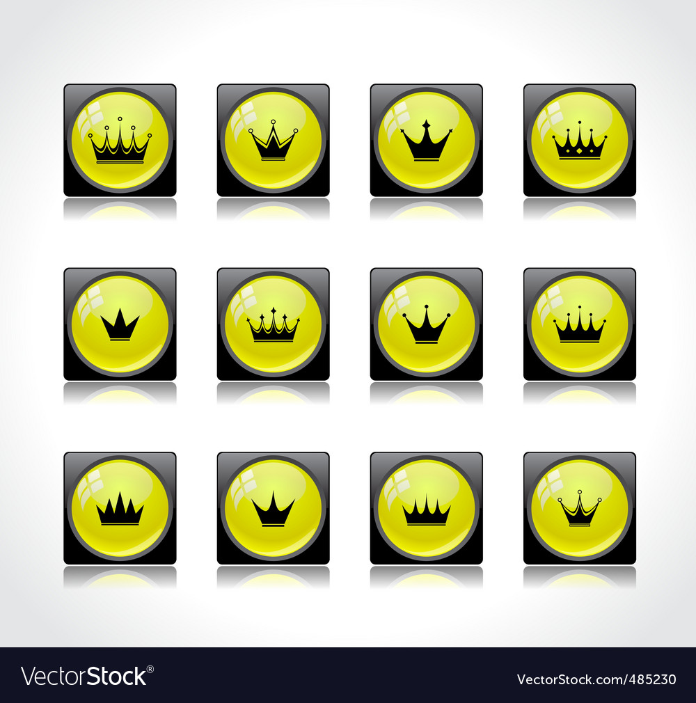 Buttons for web with crowns
