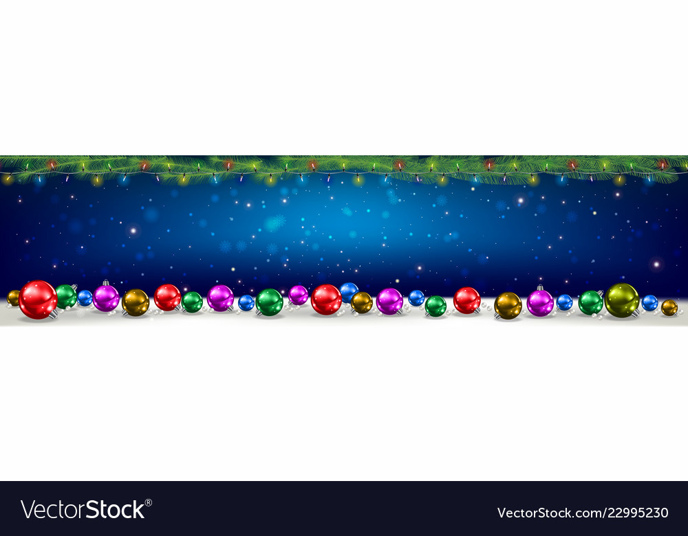 Christmas banner with pine branches snowflakes