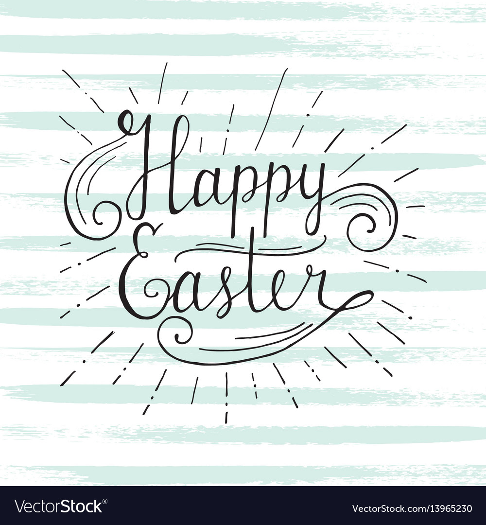 Happy easter lettering hand written