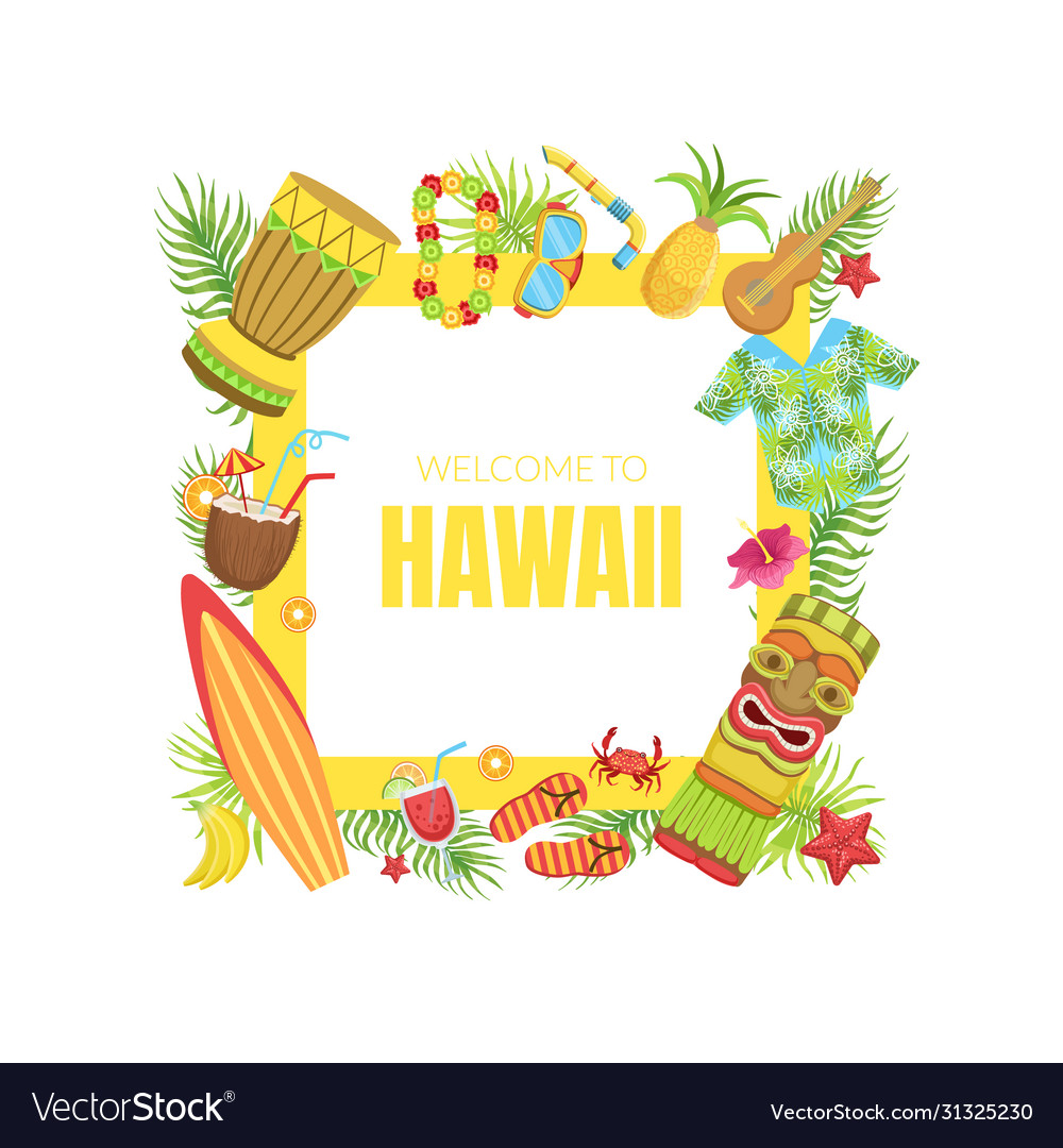 Hawaii travel banner template with travelling Vector Image