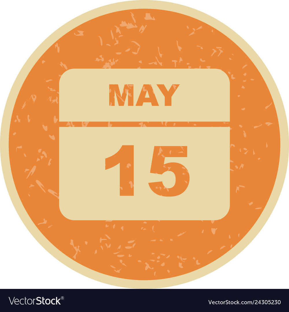 May 15th date on a single day calendar Royalty Free Vector