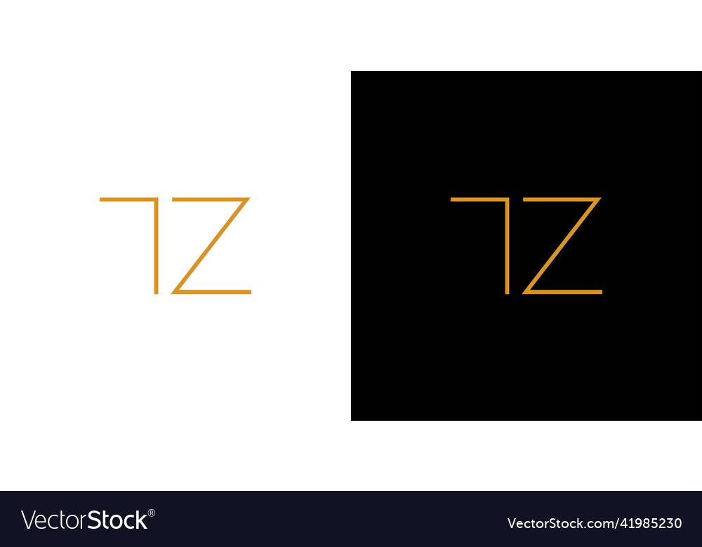 Modern and luxury letter tz initials logo design Vector Image