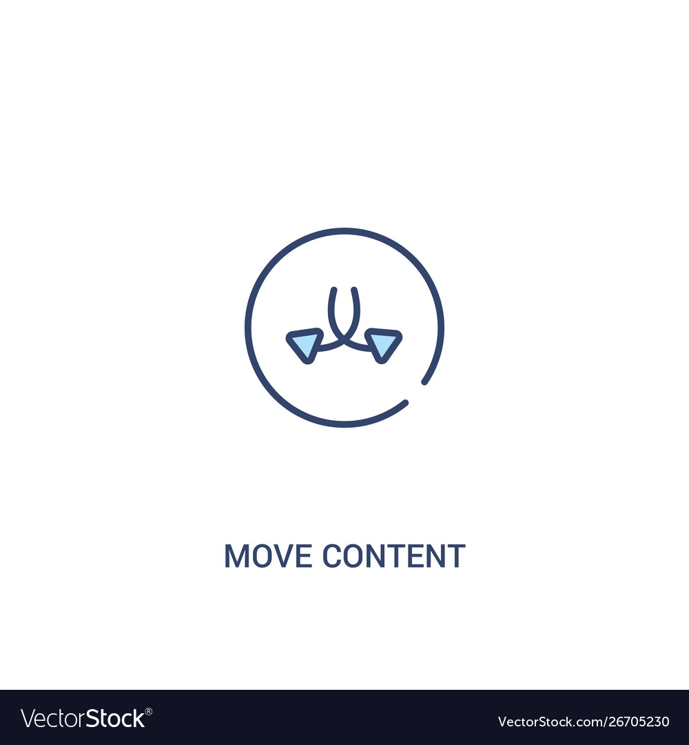Move content concept 2 colored icon simple line vector image Move content concept 2 colored icon simple line