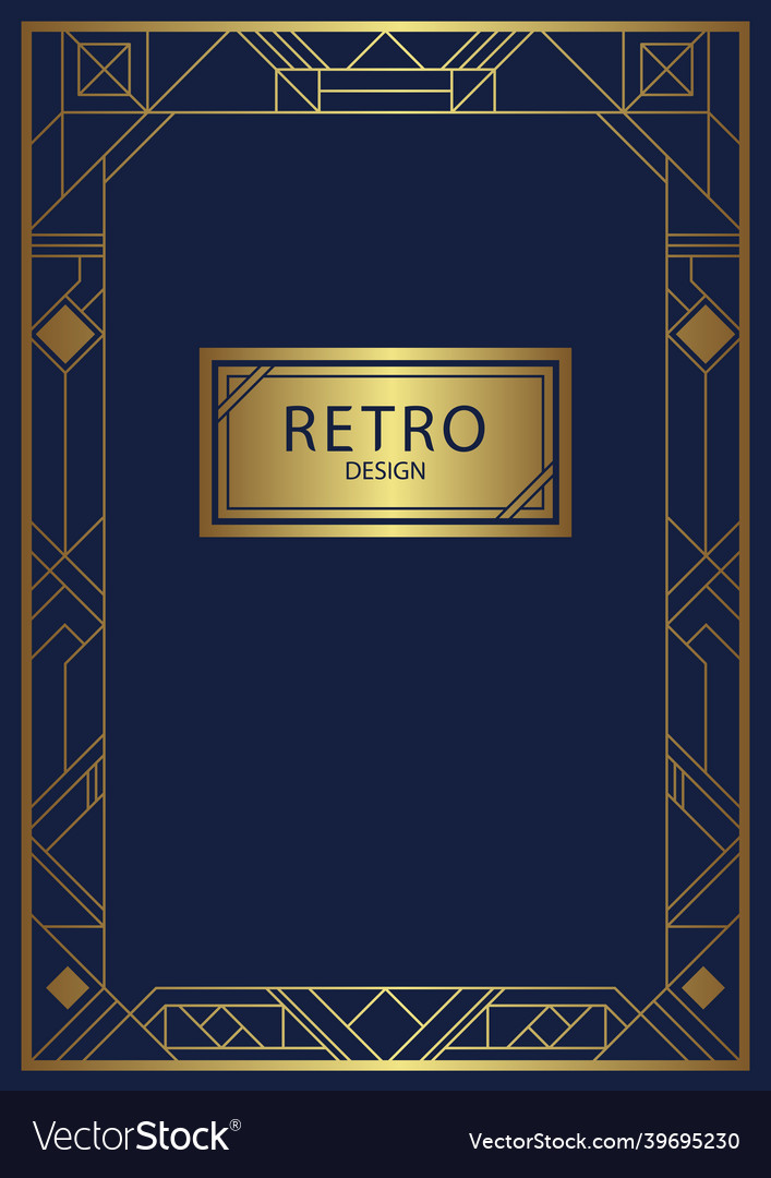 Retro frame design template vector image Retro frame design template