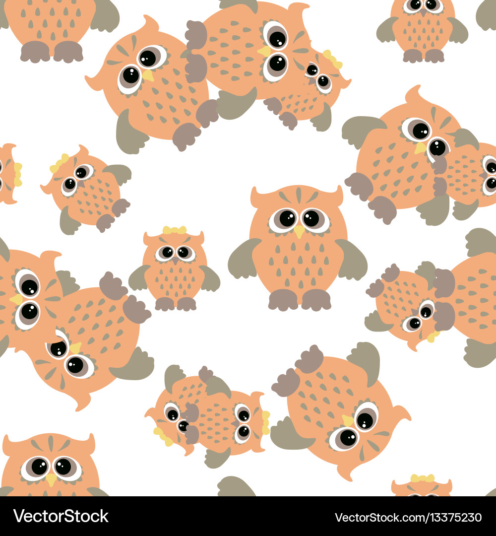 Seamless owl pattern Royalty Free Vector Image