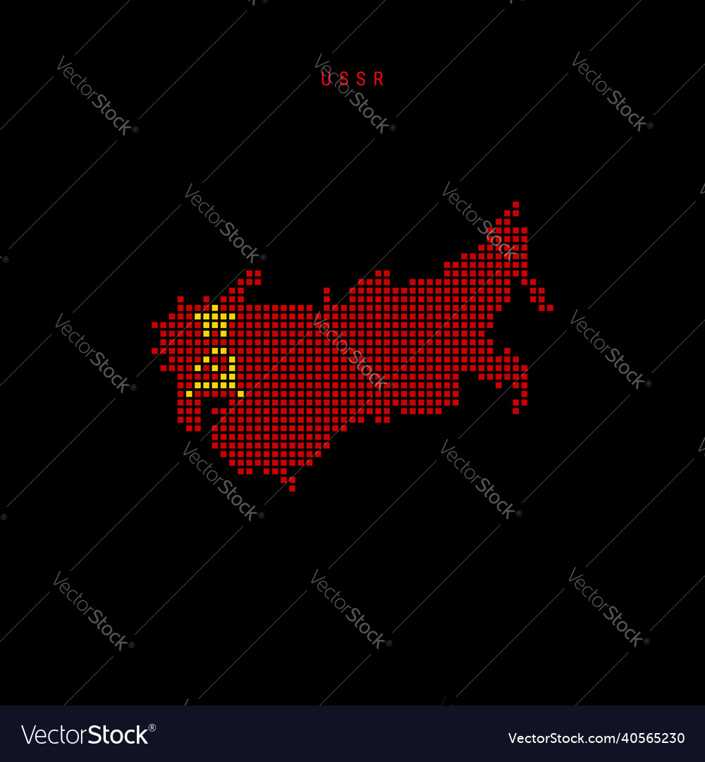 Square dots pattern map of soviet union ussr vector image Square dots pattern map of soviet union ussr