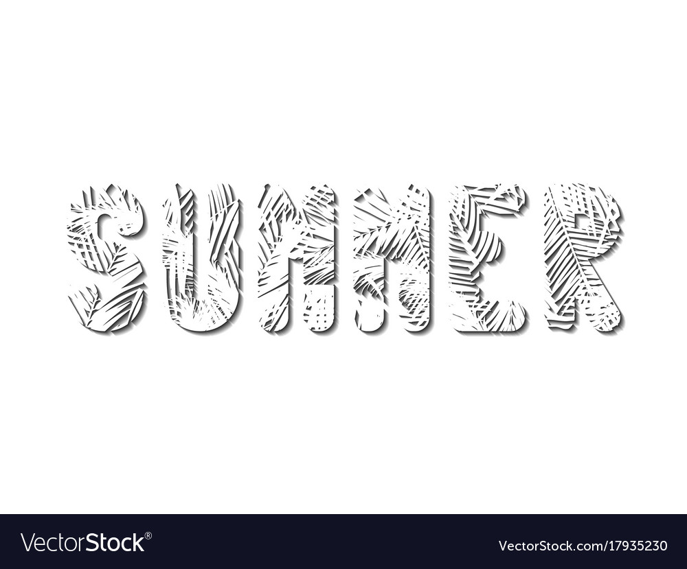 Stylized word summer is squeezed out of white