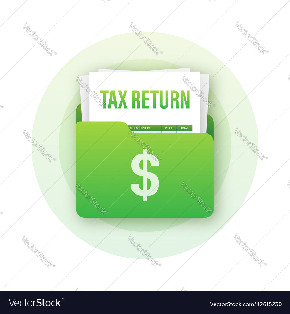Tax return in flat style flat Royalty Free Vector Image