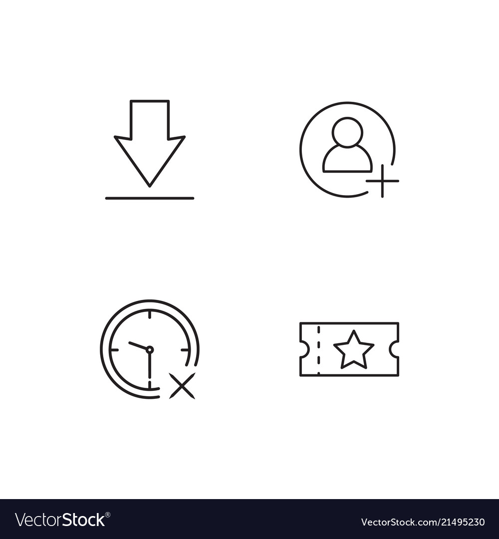 Time linear icons set simple outline