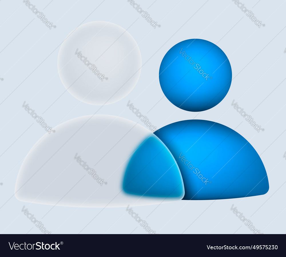 User gradient blur button with glassmorphism 3d vector image User gradient blur button with glassmorphism 3d