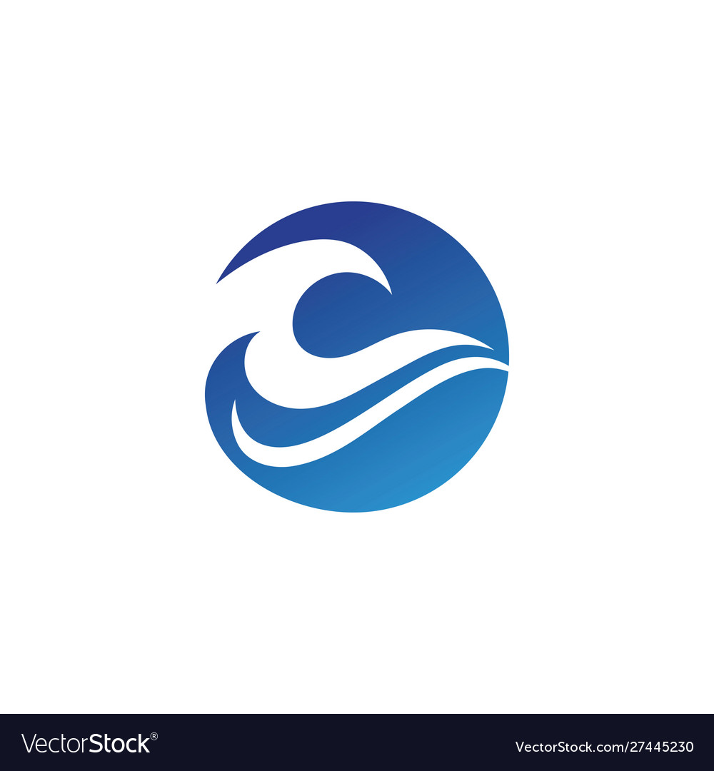 Water wave design logo Royalty Free Vector Image