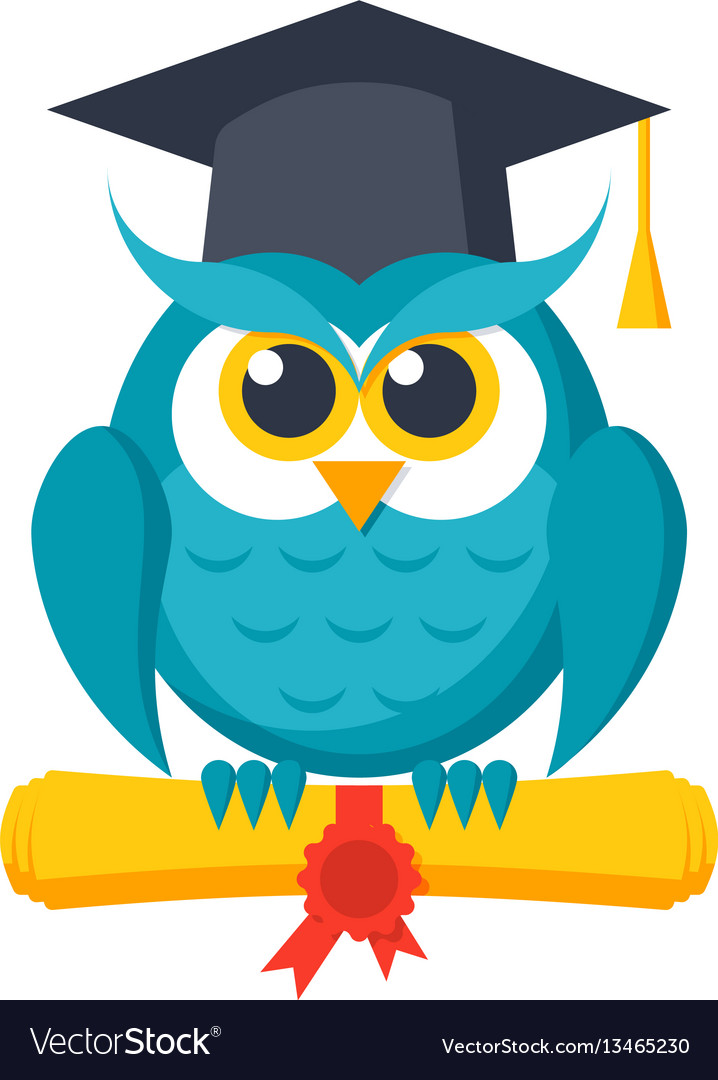 Wisdom icon with owl Royalty Free Vector Image