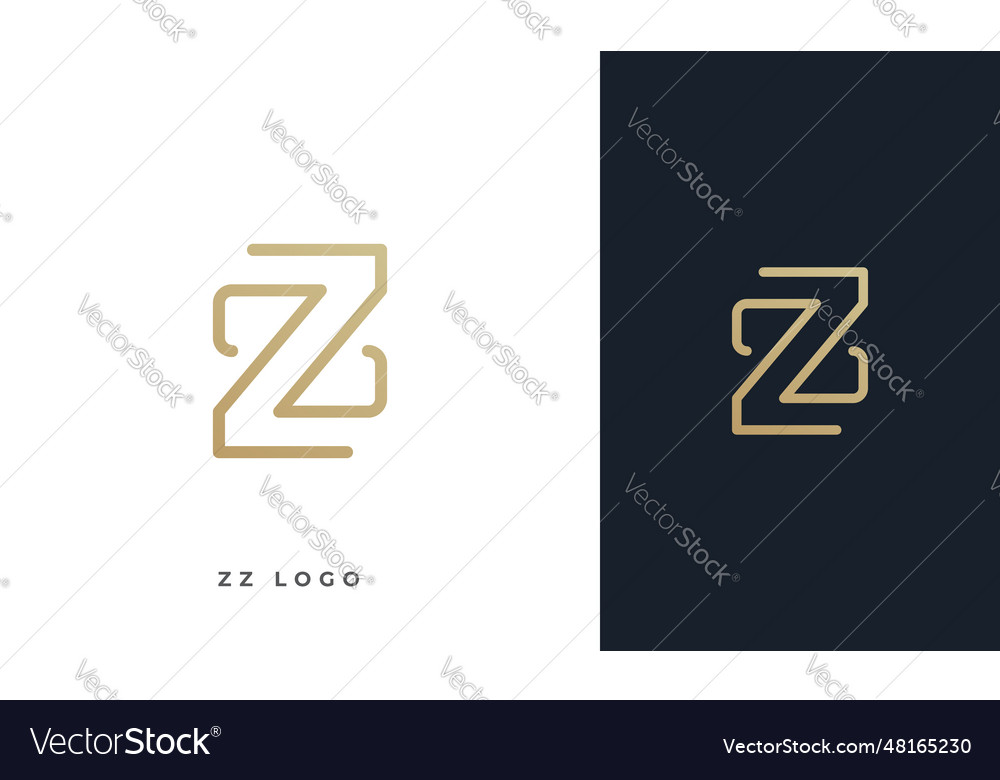 Z or zz double logo design simple Royalty Free Vector Image