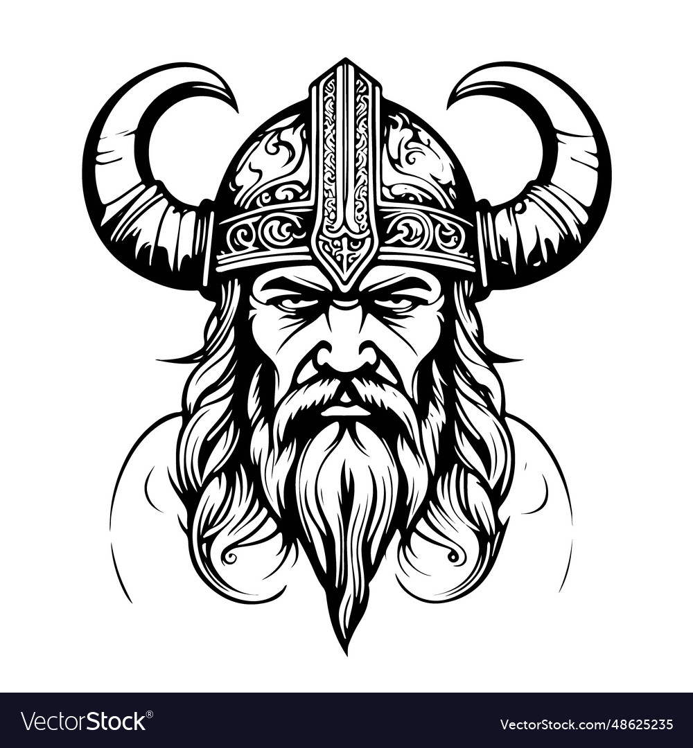 Breathtaking lovely viking emblem logo art Vector Image