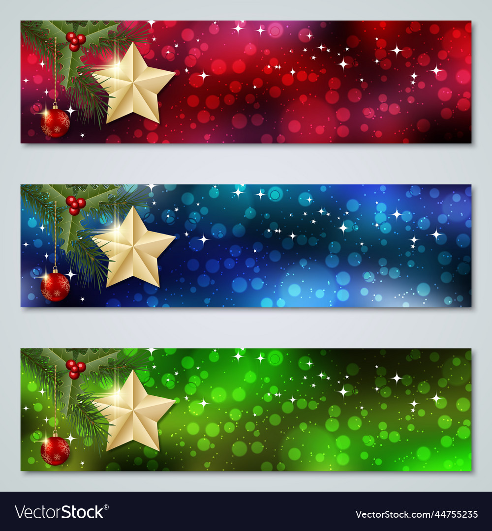 Christmas and new year banners collection Vector Image