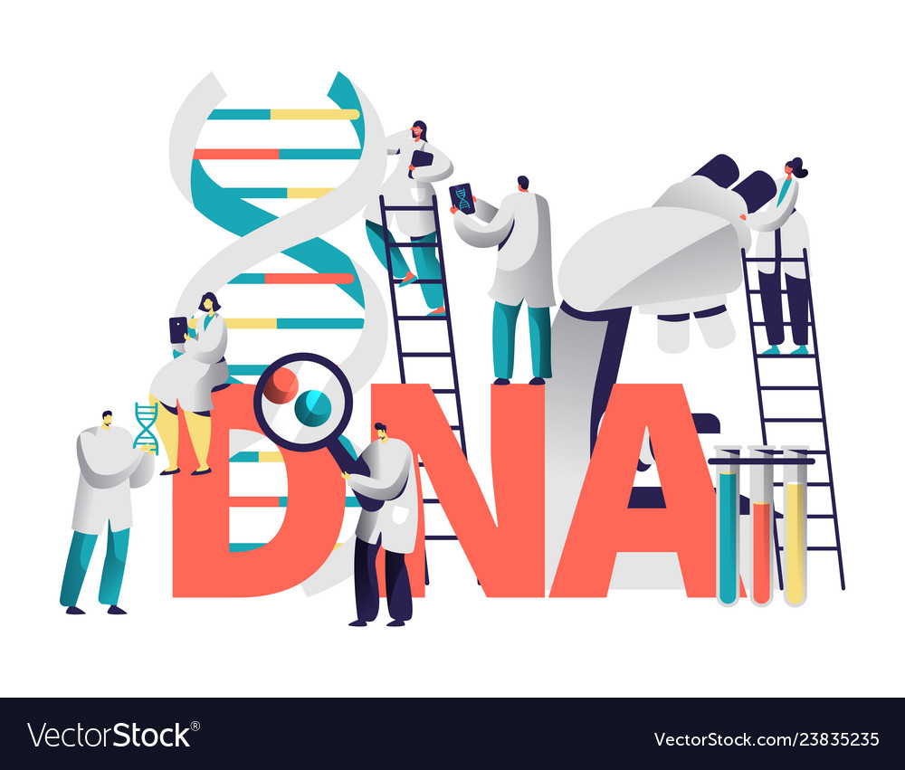 Dna gene medical test typography banner Royalty Free Vector