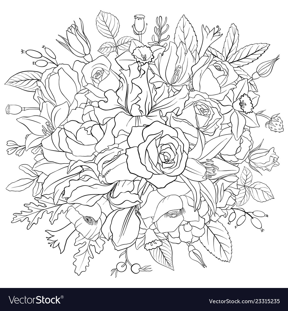 Floral composition Royalty Free Vector Image - VectorStock