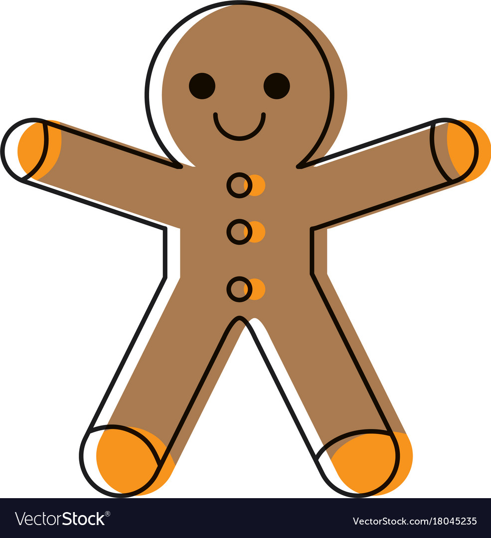 Gingerbread man cookie icon Royalty Free Vector Image