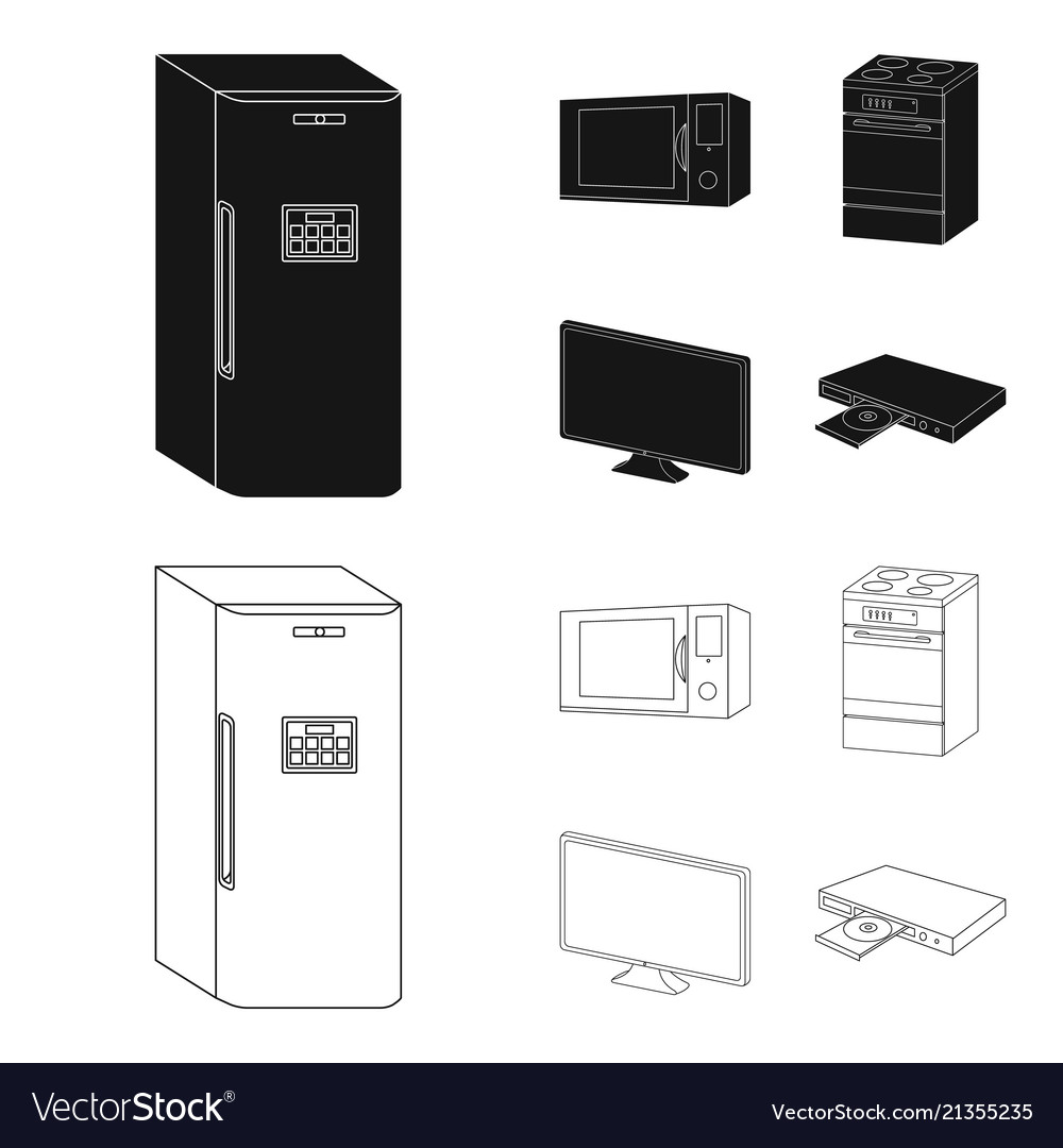 Home appliances and equipment blackoutline icons