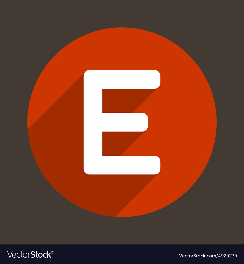 Letter e logo flat icon style Royalty Free Vector Image