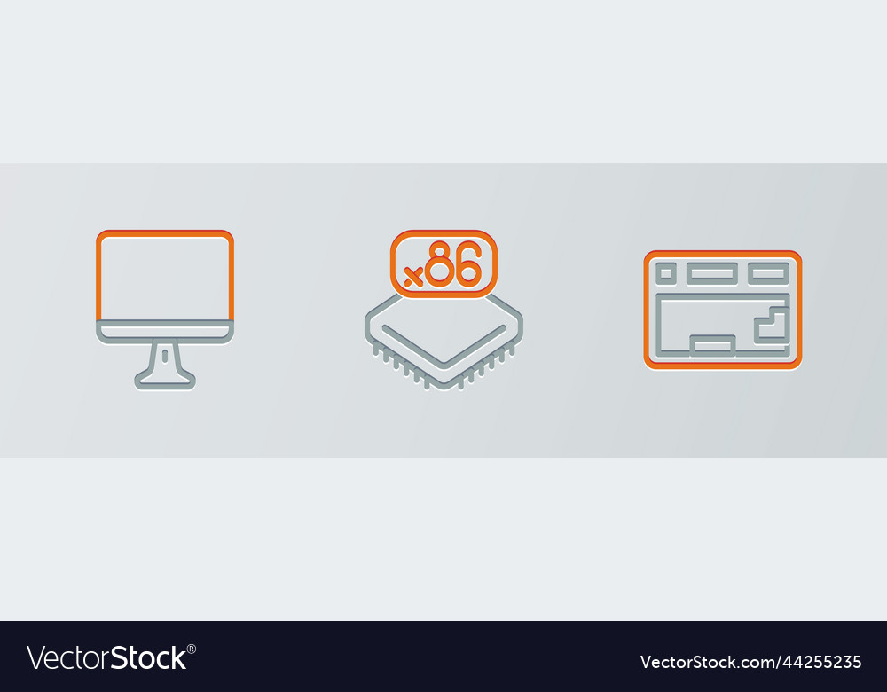Set line keyboard computer monitor screen