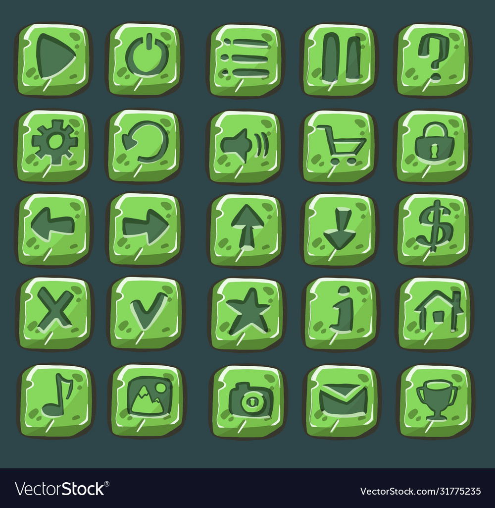 Set of web square button vector image Set of web square button