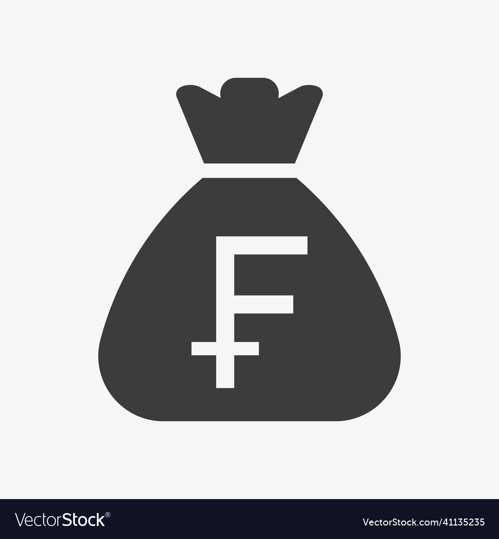 Swiss franc icon sack with currency symbol