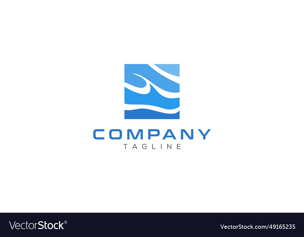 Water Waves Template Logo Design Royalty Free Vector Image