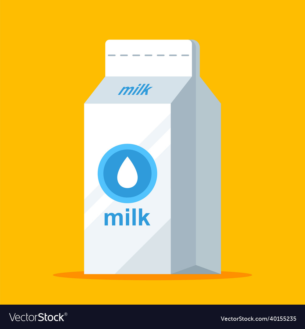 White carton milk carton Royalty Free Vector Image