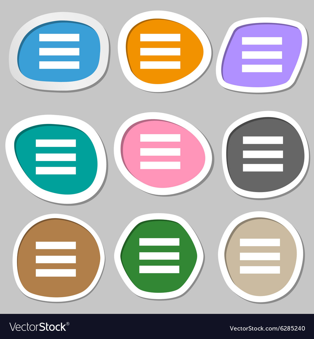 Align text to the width icon sign multicolored