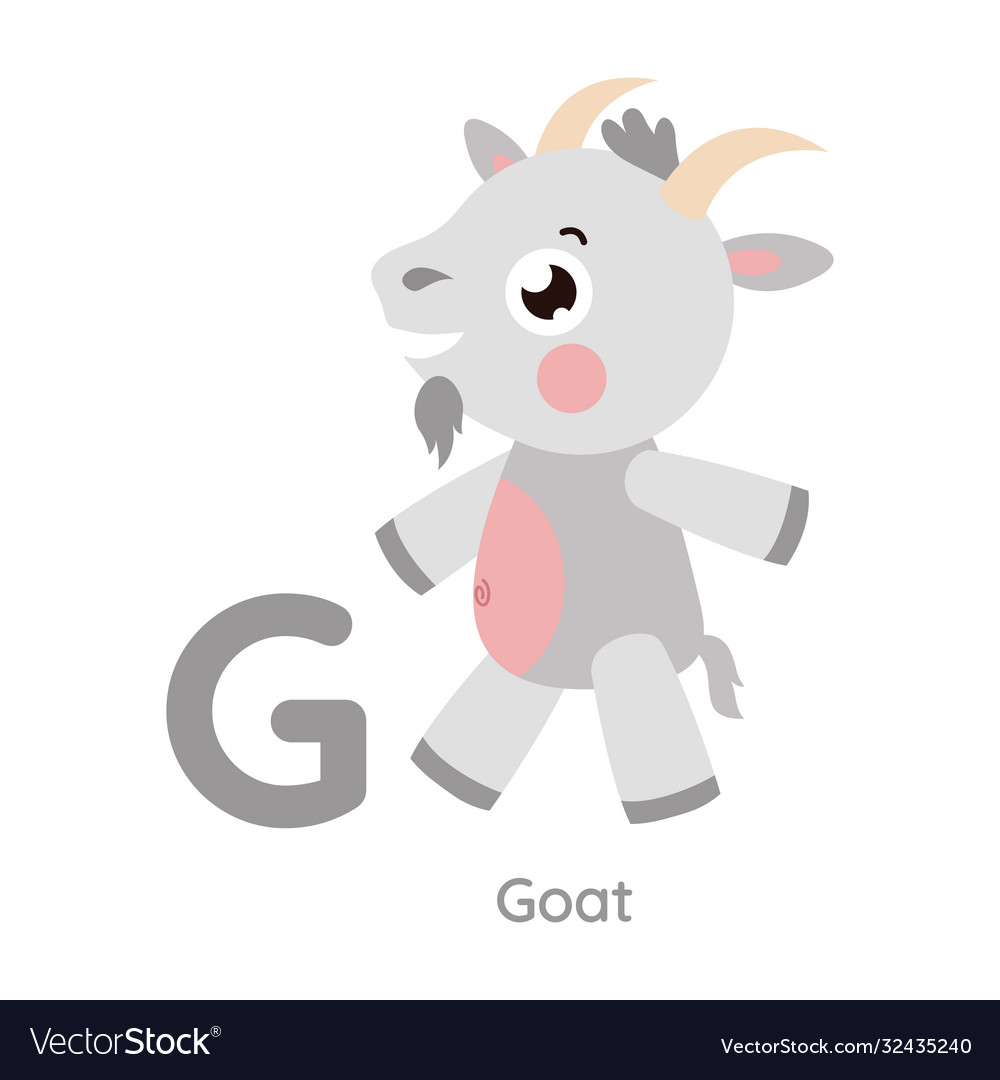 Alphabet letter g goat Royalty Free Vector Image