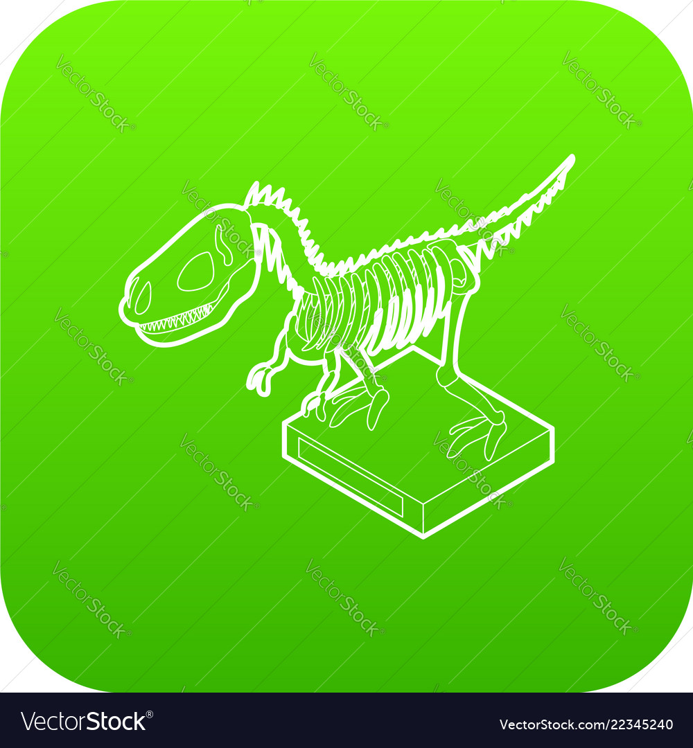 Dinosaur skeleton icon green