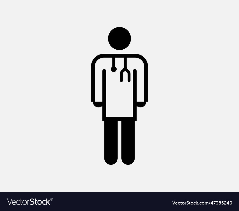 Doctor stick figure icon Royalty Free Vector Image