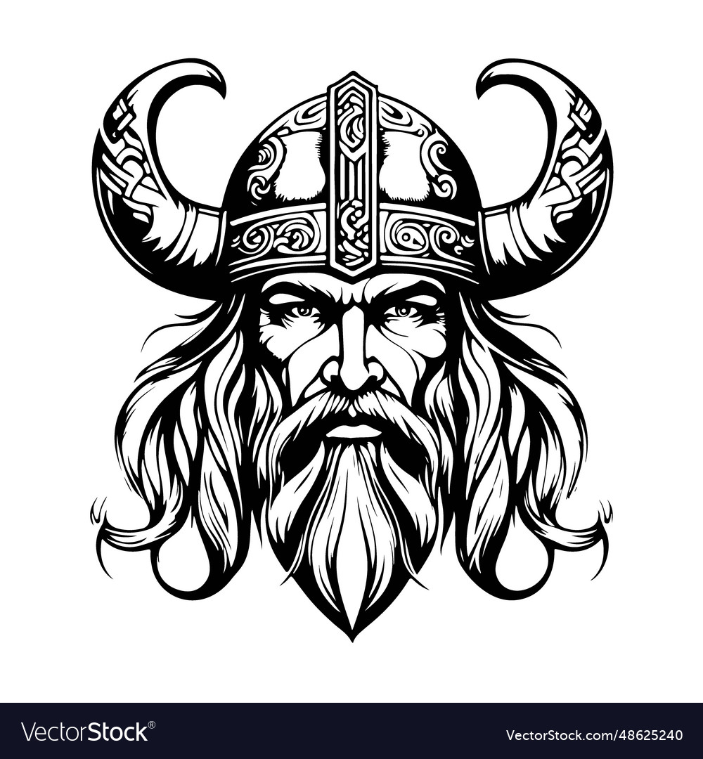 Extraordinary lovely viking emblem logo art Vector Image