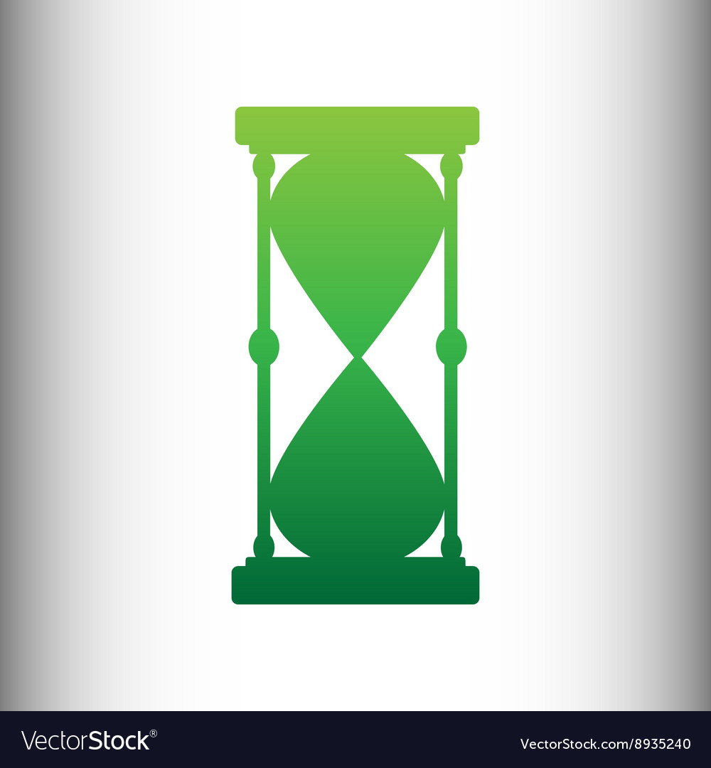 Hourglass sign green gradient icon