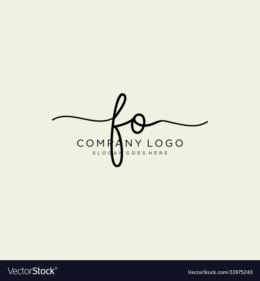 Initial fo handwriting logo with circle template Vector Image