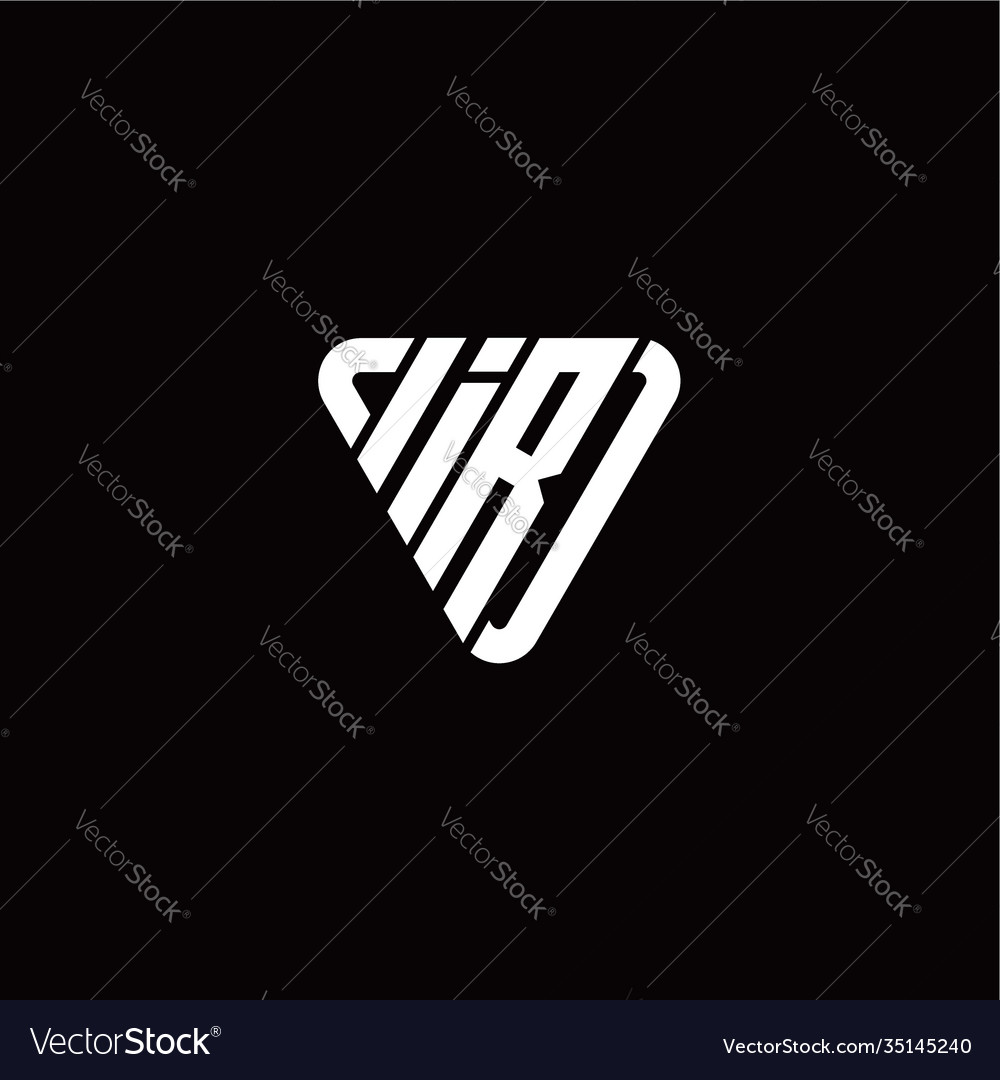 Initial letter i r linked triangle design logo vector image Initial letter i r linked triangle design logo