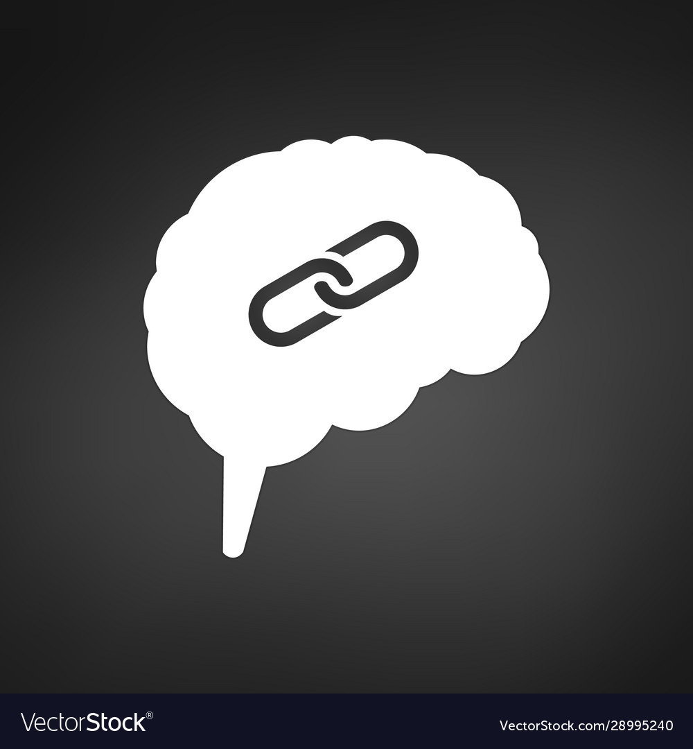 Intelligence brain with connection or link icon