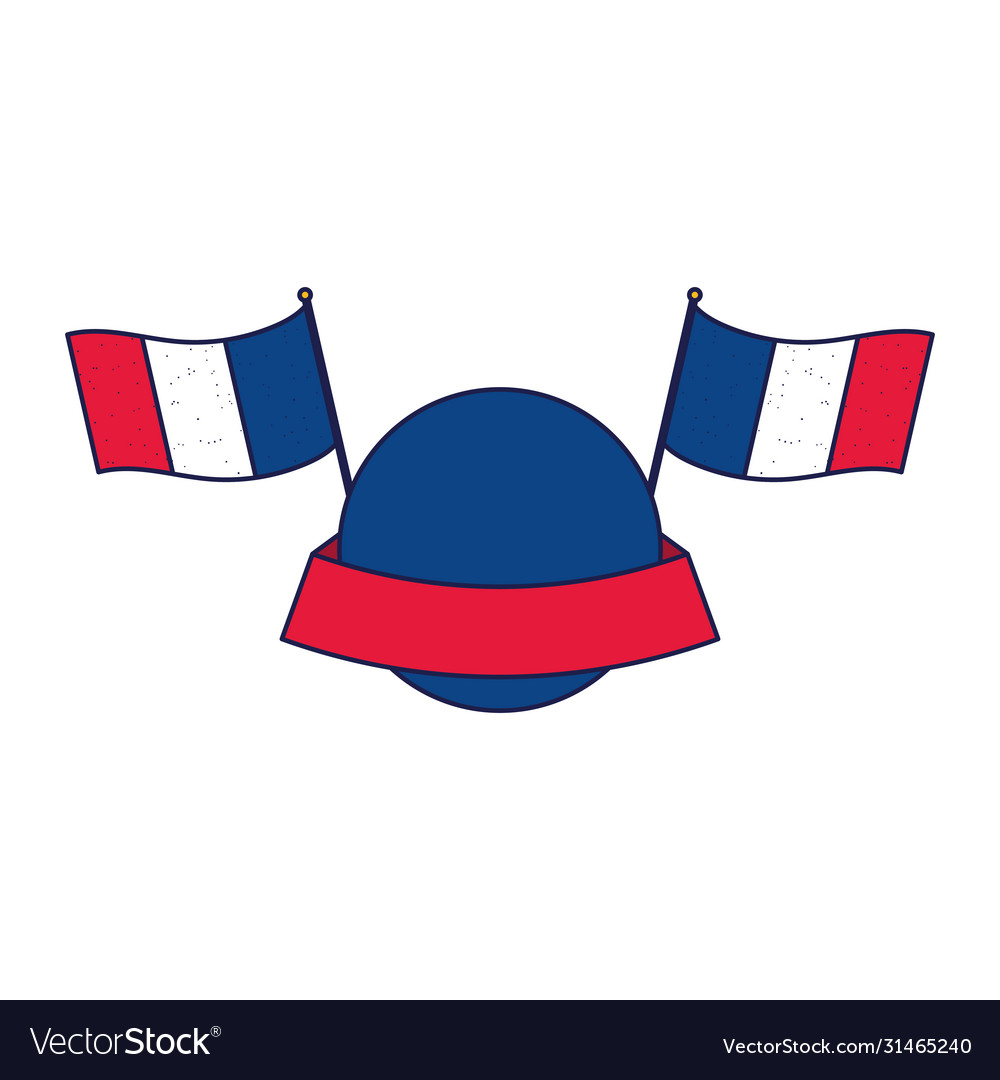 Isolated france flags with circle and ribbon