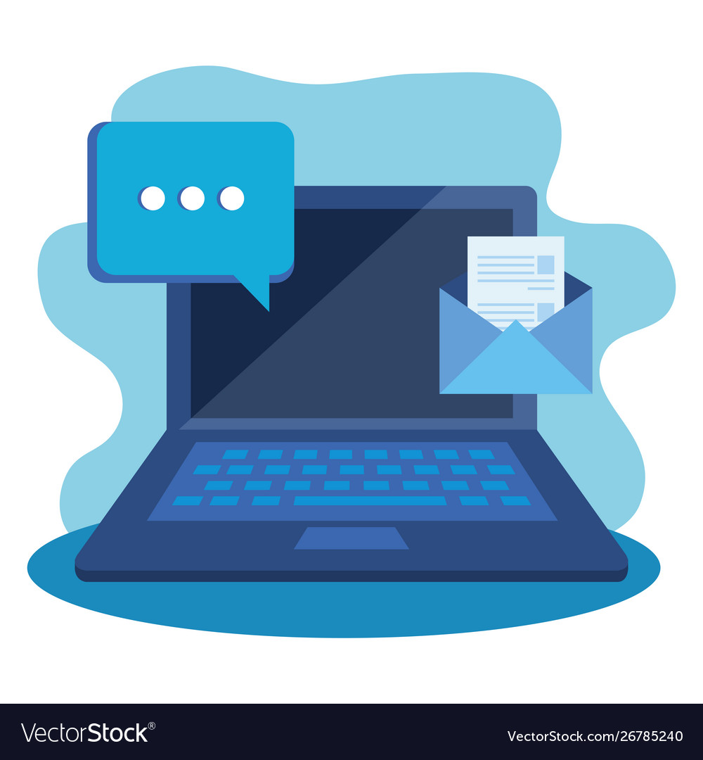 Laptop computer with envelope email