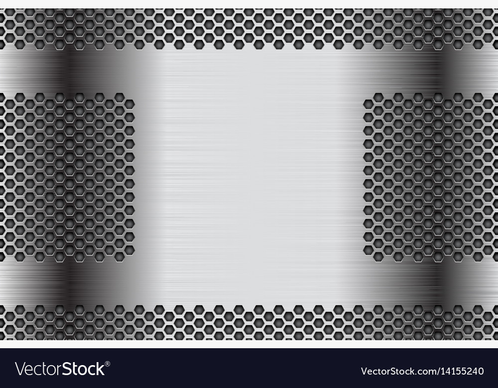 Metal perforated background stainless steel Vector Image