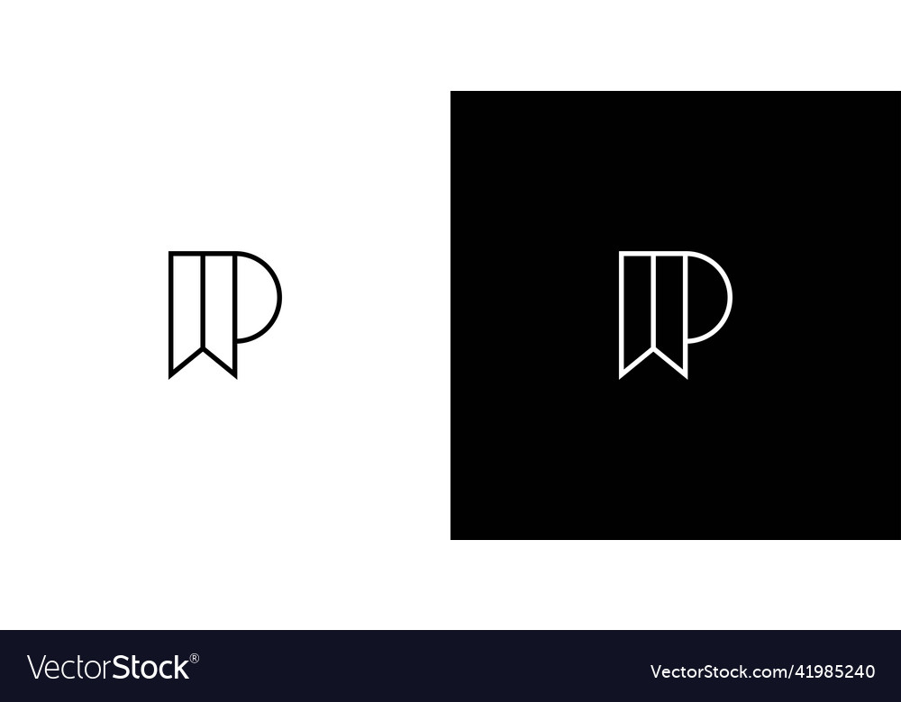 Modern and unique letter wp initials logo design